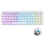 Ajazz AK692 Wired/Wireless/Bluetooth 69-Key Three-Mode Hot Swap RGB Backlit Mechanical Keyboard Green Shaft (White)