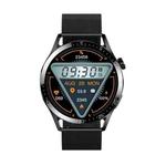 Sports Health Monitoring Waterproof Smart Call Watch With NFC Function, Color: Black-Black Steel+Black Silicone