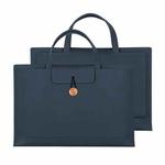 13.3/14 inch Elastic Button Laptop Waterproof PU Handbag(Navy)