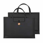 15.4/16 inch Elastic Button Laptop Waterproof PU Handbag(Black)