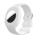 For Airtag Silicone Children Watch Band Protective Case(White)