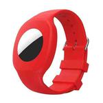 For Airtag Silicone Children Watch Band Protective Case(Red)