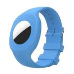 For Airtag Silicone Children Watch Band Protective Case(Sky Blue)