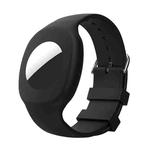 For Airtag Silicone Children Watch Band Protective Case(Black)