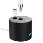 For Apple Pencil 1 USB Charging Adapter Metal Base With LED Indicator, Color: Black