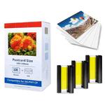 For Canon CP1300 CP1200 CP1500 Color Ink and Photo Paper Set 6-inch 108 Sheets Papers+3 Ink