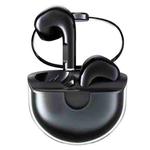 Transparent Semi-In-Ear Stereo Touch Waterproof Noise Reduction Bluetooth Earphones, Color: Black