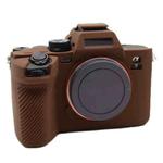 For Sony A7M4 A74 Mirrorless Digital Camera Silicone Case(Coffee)