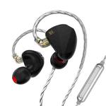 CVJ In Ear Wired Adjustment Switch Earphone, Color: With Mic Black