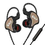 CVJ Eight Unit Circle Iron In-Ear Interchangeable Earphone, Color: With Mic Black Brown