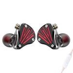 FZ In Ear Wired Cable Metal Live Broadcast Earphone, Color: With Mic Red