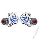 FZ In Ear Wired Cable Metal Live Broadcast Earphone, Color: With Mic Blue