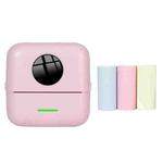 Mini Student Wrong Question Bluetooth Thermal Printer With 3 Rolls Color Paper(Pink)