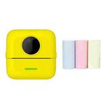 Mini Student Wrong Question Bluetooth Thermal Printer With 3 Rolls Color Paper(Yellow)
