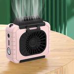 Outdoor Waist-Mounted Lighting Fan With Power Function Multifunctional Bracket Hanging Neck Fan(Pink)