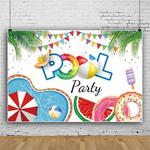 80x120cm Summer Pool Party Decoration Backdrop Swimming Ring Photography Background Cloth(11311790)