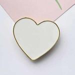 Electroplated Gold Trimmed Heart Shaped Retractable Cell Phone Buckle Air Bag Bracket(White)