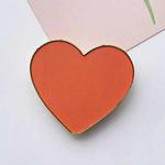 Electroplated Gold Trimmed Heart Shaped Retractable Cell Phone Buckle Air Bag Bracket(Orange)