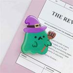 5pcs Cartoon Shape Airbag Ring Holder Epoxy Lazy Desktop Telescopic Phone Holder(Purple Hat Ghost)