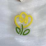 Transparent Colored Tulip Flower Airbag Support Desktop Can Retractable Back Paste Phone Bracket(Yellow)
