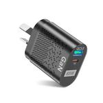 BK375-GaN AU Plug USB+Type-C 65W GaN Mobile Phone Charger PD Fast Charge Computer Adapter, Color: Black