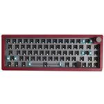 67 Keys Three-mode Customized DIY With Knob Mechanical Keyboard Kit Supports Hot Plug RGB Backlight, Color: Claret