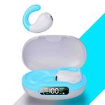 Clip-on Wireless Bluetooth Earphone With Digital Charging Compartment(White Blue)