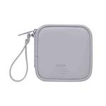 BUBM Headset Bag Portable Mini -Headset Data Cable U Disk PU Headphone Storage Package(Light Grey)