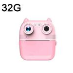 1080P Instant Print Camera 2.8-inch IPS Screen Front and Rear Dual Lens Kids Camera, Spec: Pink+32G Card 