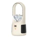 Desktop USB Charging Bladeless Fan Portable Vertical LED Digital Display Fan, Color: Milk Coffee