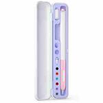 For Apple Pencil 1/2 Capacitance Pen Adapter Accessory Storage Box(Lavender Purple)