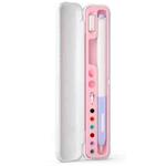 For Apple Pencil 1/2 Capacitance Pen Adapter Accessory Storage Box(Sakura Pink)