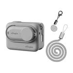 For Insta360 GO 3 AMagisn Silicone Body Cover Protective Case With Lanyard(Gray)