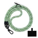 10mm Thick Rope Mobile Phone Lanyard Spacer Adjustable Anti Theft Phone Strap(NO.9 Green  White)