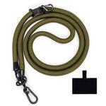 10mm Thick Rope Mobile Phone Lanyard Spacer Adjustable Anti Theft Phone Strap(NO.14 Army  Green)