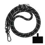 10mm Thick Rope Mobile Phone Lanyard Spacer Adjustable Anti Theft Phone Strap(NO.16 Black White)