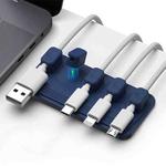 Punch Free Self-Adhesive Desktop Magnetic Data Cable Storage Fixer(Blue)