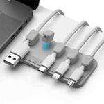 Punch Free Self-Adhesive Desktop Magnetic Data Cable Storage Fixer(Gray)