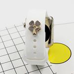 2pcs Watch Silicone Strap Decorative Diamond Buckle Strap Nails, Style: Diamond Clover