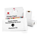 For Phomemo T02 3rolls Bluetooth Printer Thermal Paper Label Paper 50mmx3.5m 10 Years Black on White Sticker