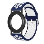 For AirTag Wrist Strap Wristband  Anti Lost Bracelet Tracking Locator Silicon Protector(Dark Blue White)