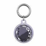 For AirTag Locator Protective Case Keychain TPU All Inclusive Waterproof Cover(Transparent Purple)