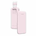 ROMOSS Phc10 15W 10000mAh Power Bank Built In 3 Cables(Pink)