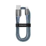 ROMOSS 20W USB to 8 Pin Braided Wear-Resistant Charging Data Cable, Length: 1.2m(Navy Blue)