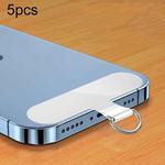 5pcs 0.6mm Mobile Phone Lanyard Clip Phone Case Anti-lost Fixed Sticker(White)