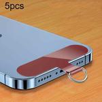 5pcs 0.6mm Mobile Phone Lanyard Clip Phone Case Anti-lost Fixed Sticker(Wine Red)