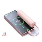 ROMOSS PSC05 5000 MAh Mini Power Bank Fresh Cute Mobile Power Supply With USB-C/Type-C Cable Pink