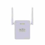 WR06 2.4G 300Mbps External Dual Antenna Repeater Wireless Router Signal Amplifier(UK Plug)