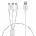 ROMOSS CB251N 66W 8 Pin + USB-C/Type-C + Micro USB 3 In 1 Charging Data Cable (1.2m)