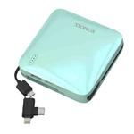 ROMOSS PHE10 10000mAh Mirror Mini Power Bank With 3-In-1 Data Cable(Lake Green)